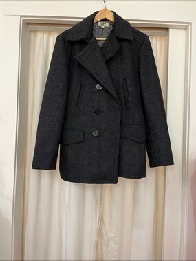 Men's Charcoal Wool Peacoat